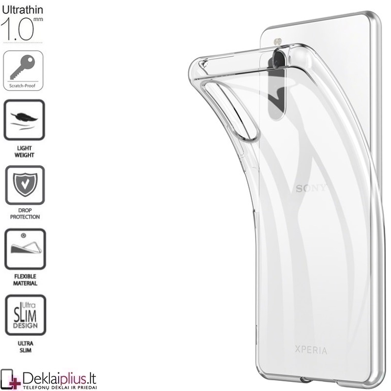 Silikoninis dėklas 1.0 mm storio - permatomas (telefonams Sony Xperia 10 IV) Silikoninis dėklas 1.0 mm storio - permatomas (telefonams Sony Xperia 10 IV)